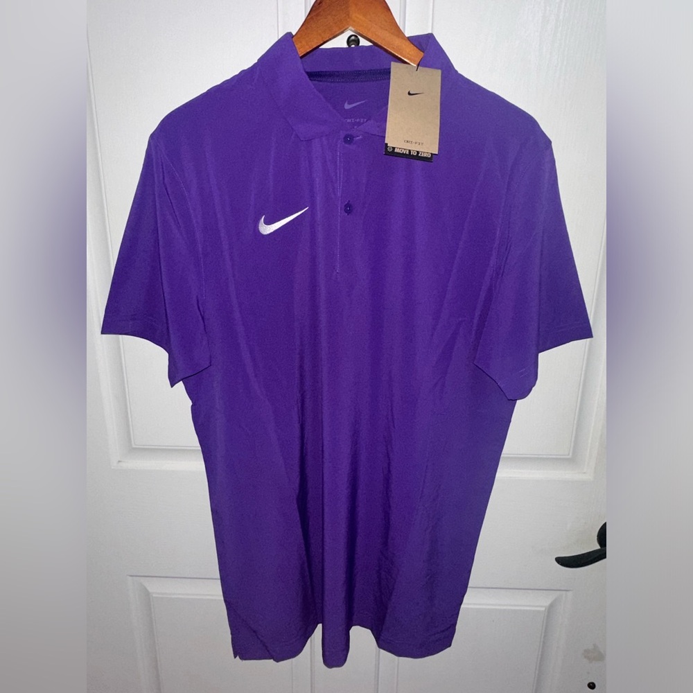 NIKE Football Dri-Fit Coaches Sideline Purple Polo Shirt FJ9554-545 Men's Medium